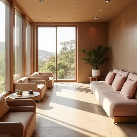 A calm, private spa treatment lounge